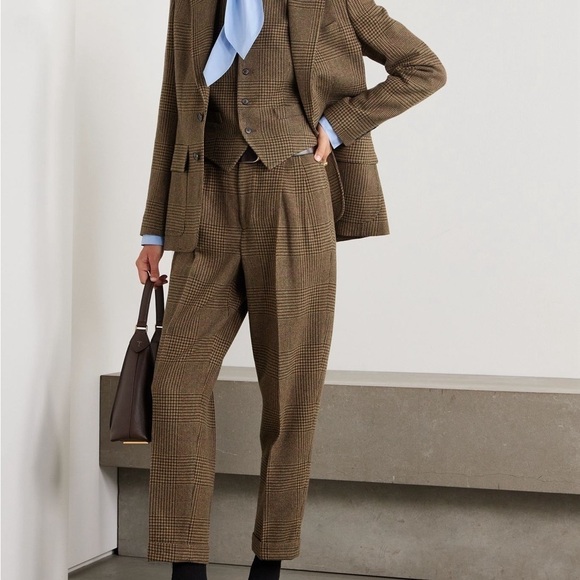 Women Vtg Wool Ralph Lauren High Rise Pleated Trouser Pants Size 6 Herringbone - Picture 9 of 9